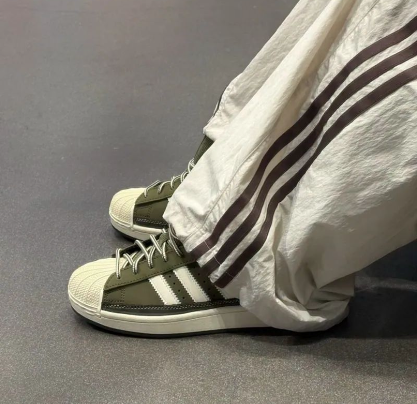 Adidas Superstar 2nd Generation Olive Green White Sole