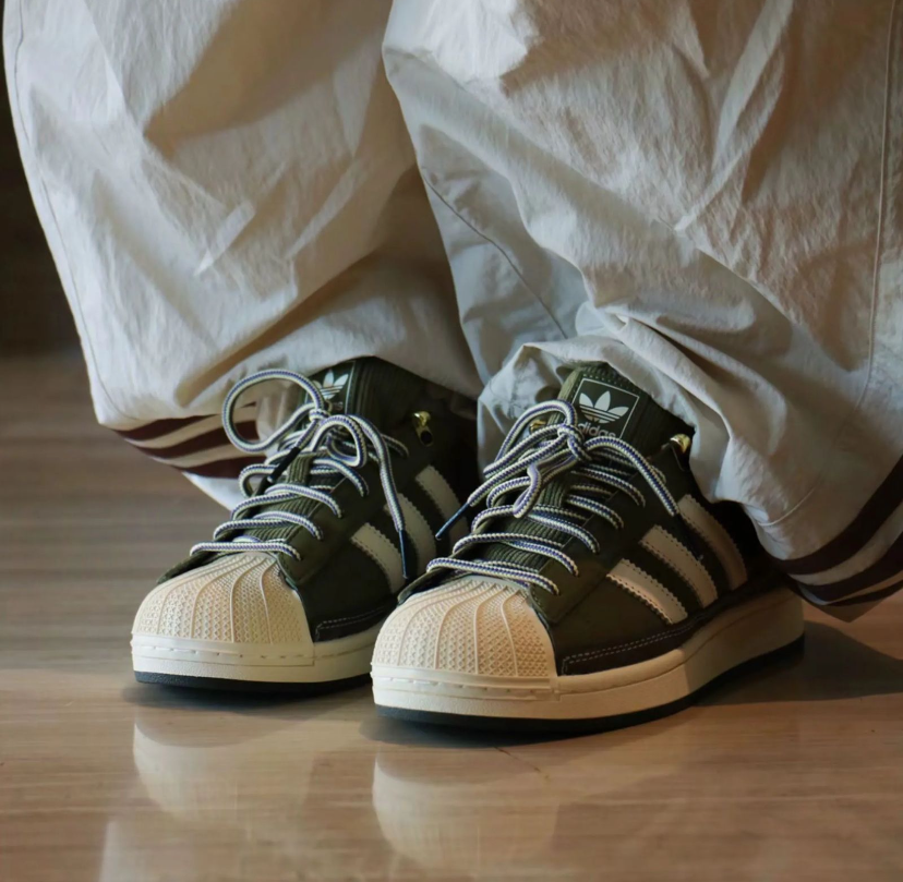 Adidas Superstar 2nd Generation Olive Green White Sole
